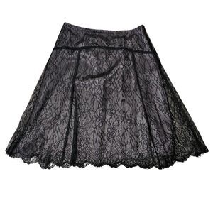 ALFANI Whimsygoth Goth Victorian Lace Overlay Black A-line Skirt New Size 10